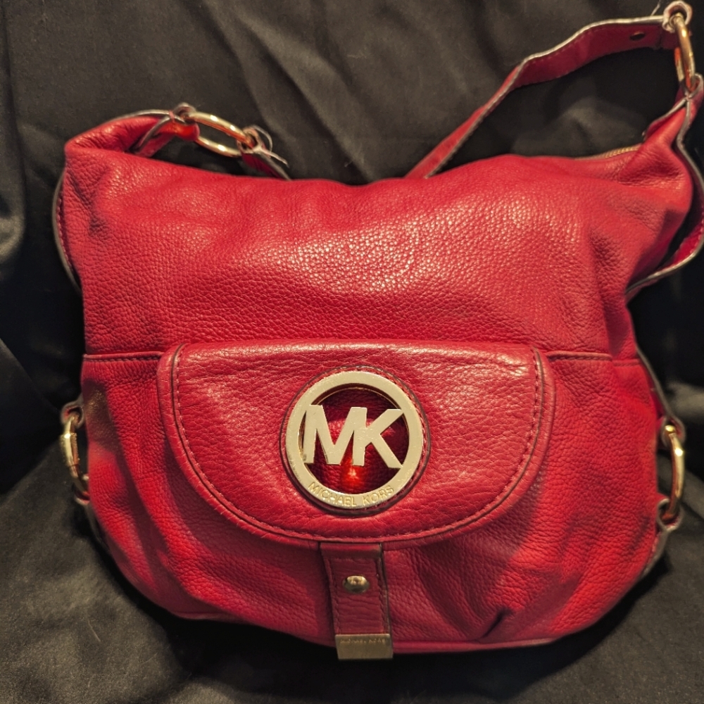 Hot Pink Michael Kohrs Shoulder Bag With Wallet